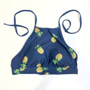 Printed Halter Cropped Swim Top Size S